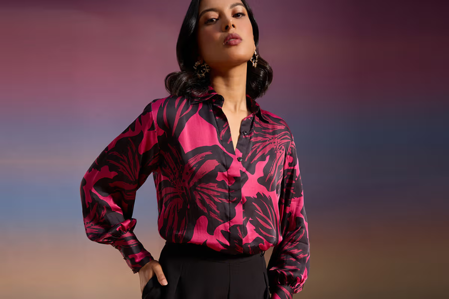 revêrie lotus satin blouse